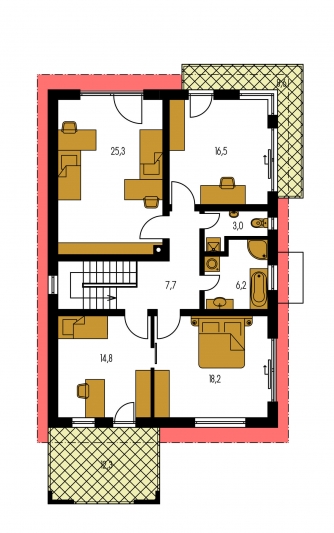 Mirror image | Floor plan of second floor - TREND 266